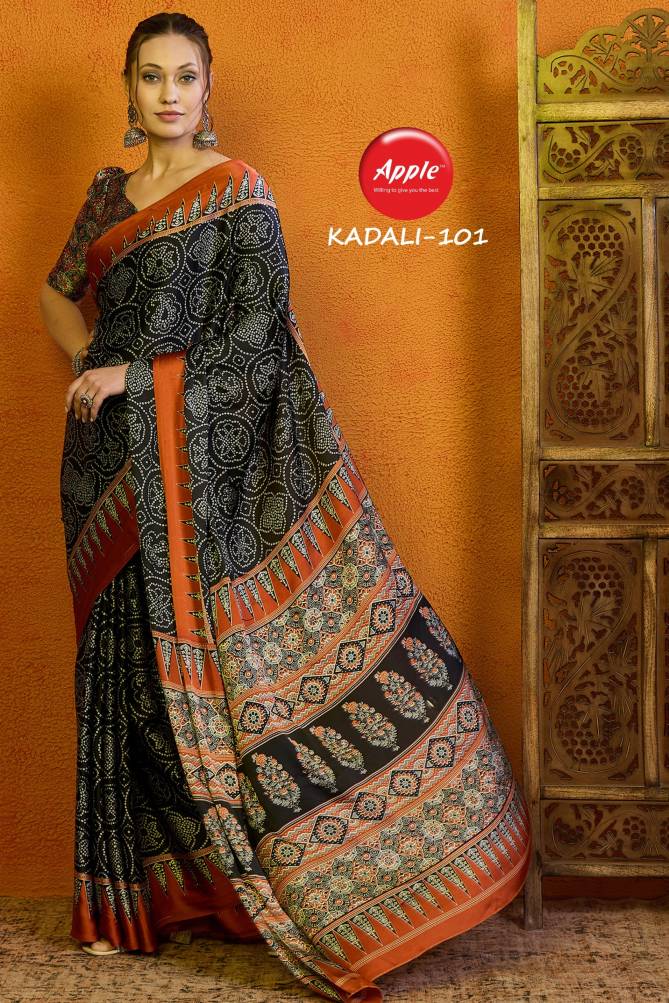 Kadali Vol 1 By Apple Modal Satin Printed Sarees Wholesale Price In Surat